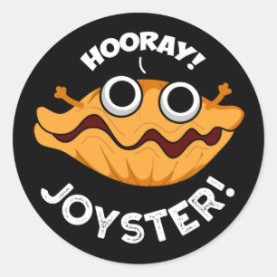Adesivo Joyster Engraçado Joyful Animal Oyster Pun Dark BG