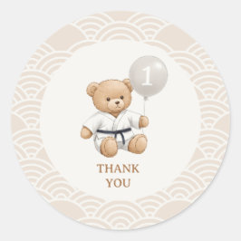 Adesivo Judo Bear Turns One" – 1st Birthday 【Black-belt】