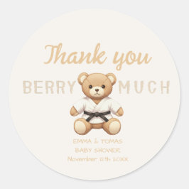 Adesivo Judo Black Belt Bear Baby Shower Collection