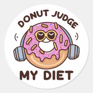 Adesivo Juiz rosquinha Minha Dieta - Humor Engraçado