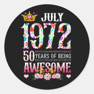 Adesivo Julho de 1972 50º Aniversário 50 Anos