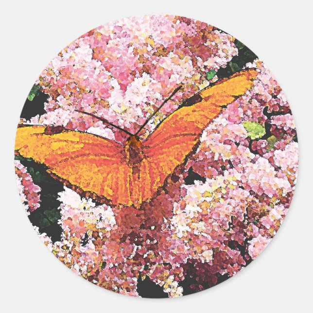 Adesivo Julia Butterfly em Flores Rosa (Frente)