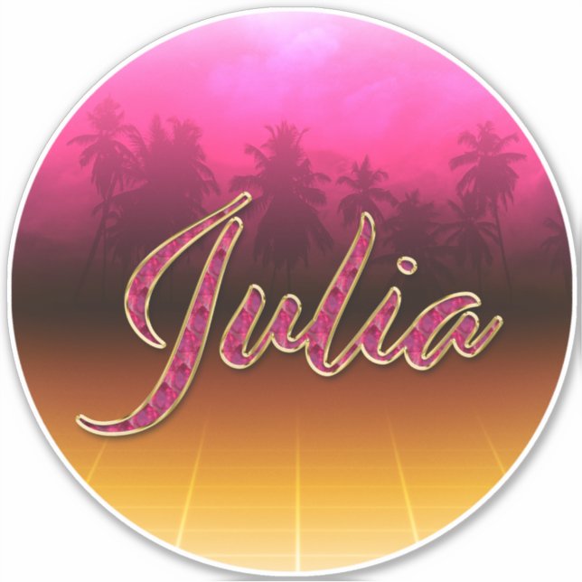Adesivo Julia Vorname Name golden pink Aufkleber Sticker (Frente)