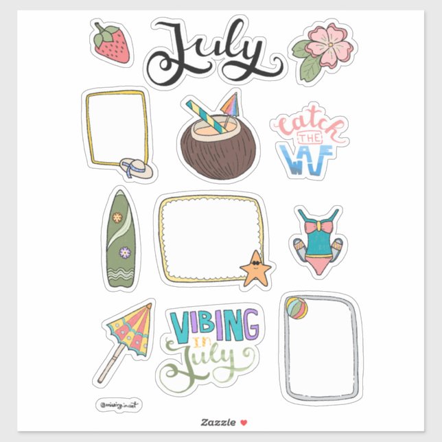 Adesivo July Sticker Sheet – Fun in the Sun (Folha)