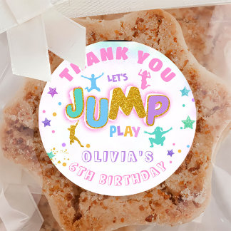 Adesivo Jump Birthday Jump Trampoline Obrigado