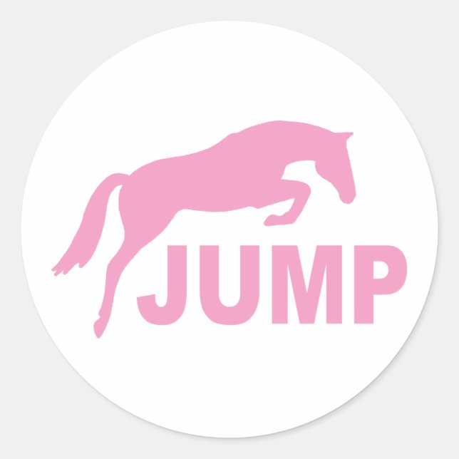 Adesivo JUMP com Cavalo Pulando (rosa) (Frente)