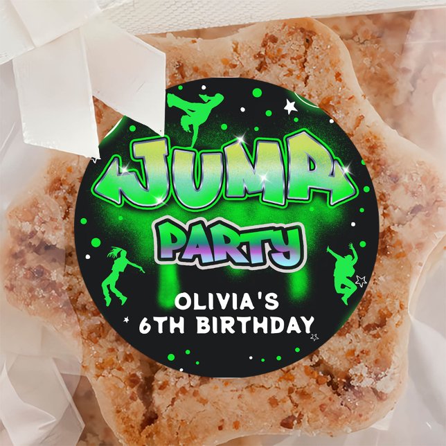 Adesivo Jump Neon Trampoline Aniversário Obrigado (Criador carregado)