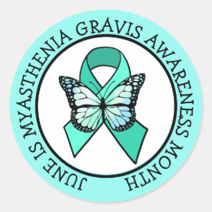 Adesivo June is Myasenia Gravis Awarness Mês Botão