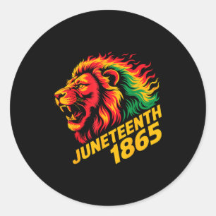 Adesivo Juneteenth 1865 leão rasta 