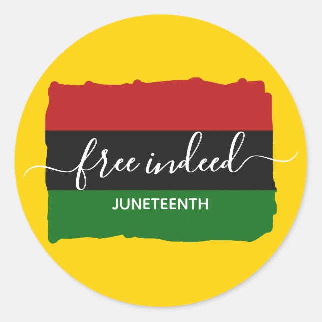 Adesivo JUNETEENTH Moderno Livre de Verdade (Frente)