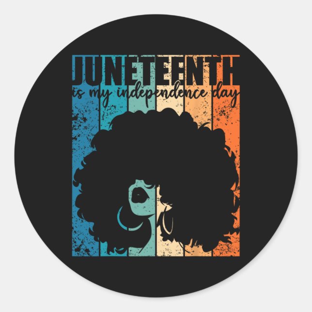 Adesivo Juneteenth My Independence Day Retro Afro Women Me (Frente)