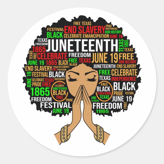Adesivo Juneteenth Queen Black Melanin Praying Women Sista (Frente)