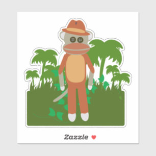 Adesivo Jungle Explorer Sock Monkey Fun Adventure