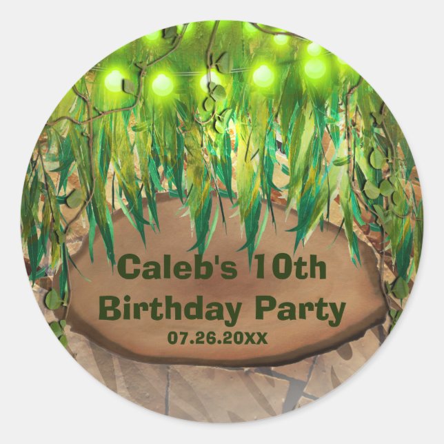 Adesivo JUNGLE PARTITY Sai e O Partido de Impressão Animal (Frente)