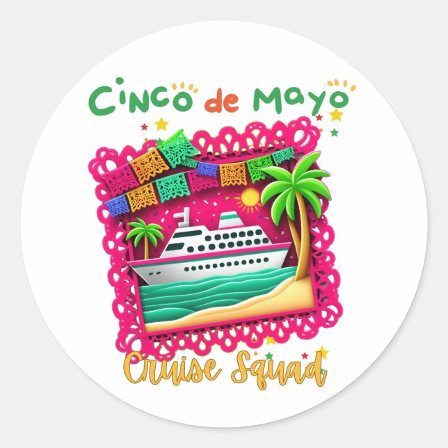 Adesivo Junte-se ao Esquadrão Fiesta Cinco de Mayo Cruise (Frente)