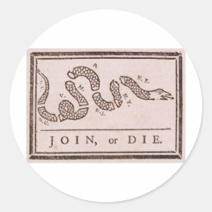 Adesivo Junte-se ou morra-se desenhos animados políticos