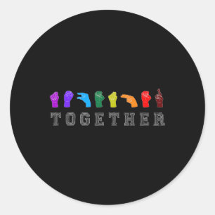 Adesivo Juntos com sinais de ASL: Manuais LGBT