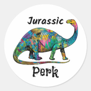 Adesivo Jurassic Perk Colorido Dinossauro Branco