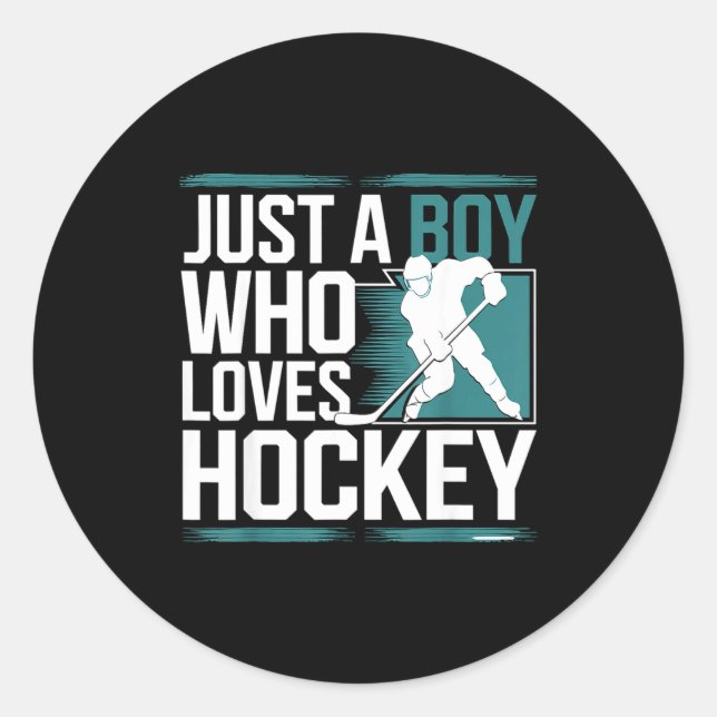 Adesivo Just A Boy Who Loves Hockey  (Frente)