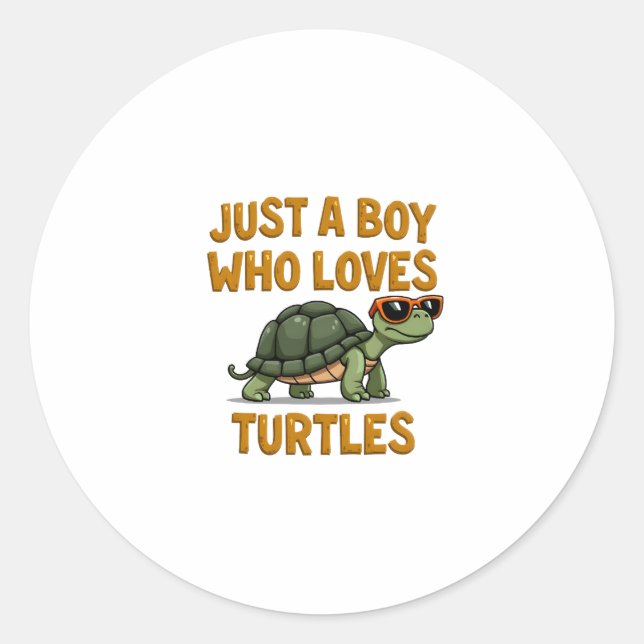 Adesivo Just a boy who loves turtles Children boy (2) (Frente)