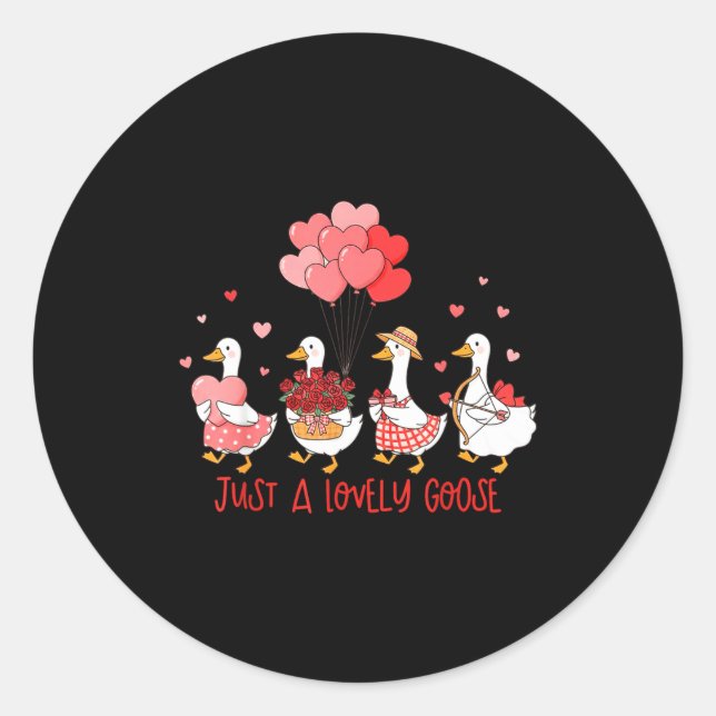 Adesivo Just A Cute Goose Funny Valentines Shirt For Women (Frente)