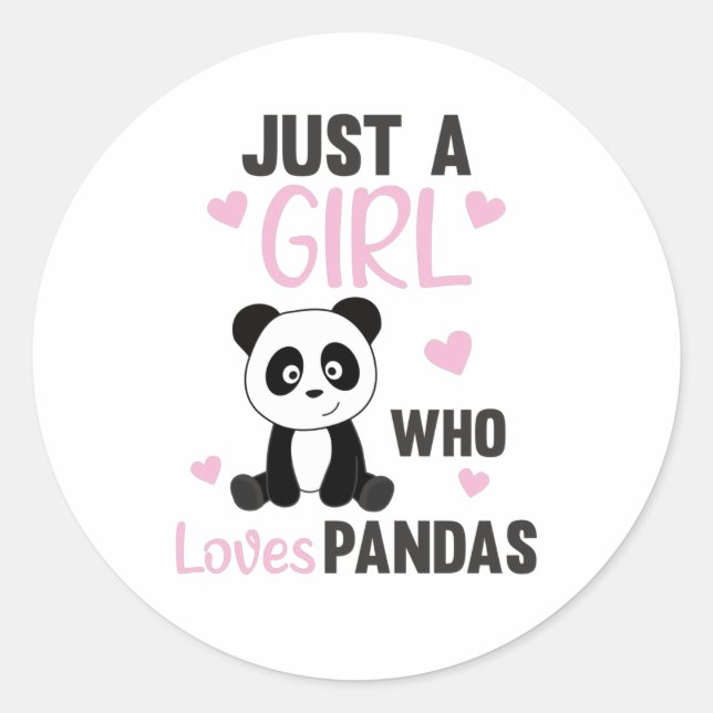 Adesivo Just A Girl who Loves Pandas - Sweet Panda (Frente)