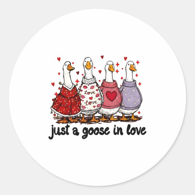 Adesivo Just A Goose In Love Valentine Funny Goose Men Wom (Frente)