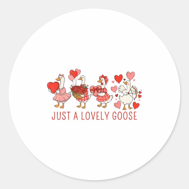 Adesivo Just A Lovely Goose Valentines Day Cute Heart Goos (Frente)