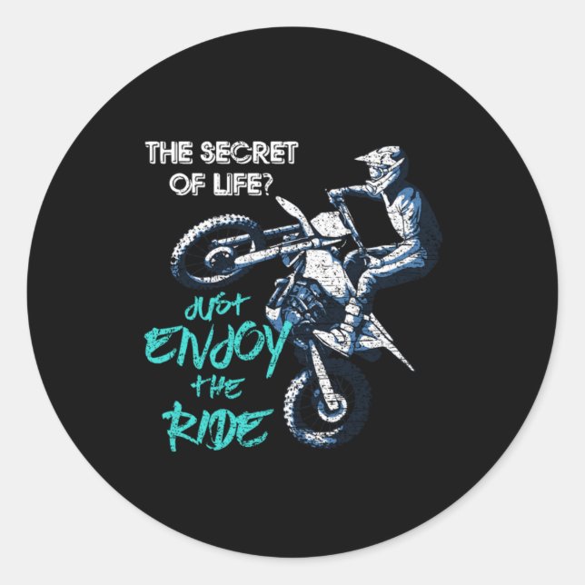Adesivo Just Enjoy The Ride Motocross Motorcycle Biker Gif (Frente)