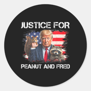 Adesivo Justiça Para O Esquilo De Peanut Fred Raccoon Vote
