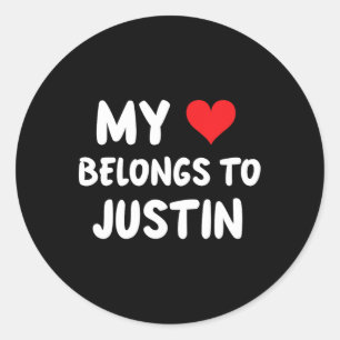 Adesivo Justin - Meu Coração Pertence A Justin - Amor