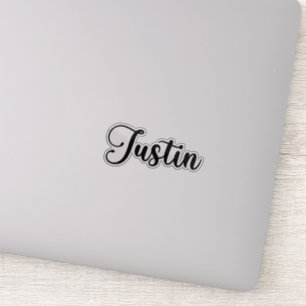 Adesivo Justin Name - Caligrafia manuscrita