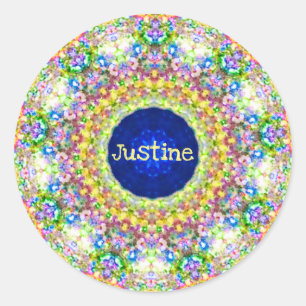 Adesivo JUSTINE ~ Doce Padrão Floral ~ Personalizado ~