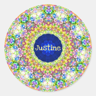 Adesivo JUSTINE ~ Doce Padrão Floral ~ Personalizado ~