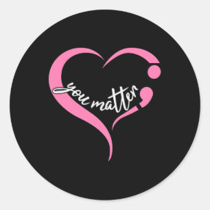 Adesivo Juventude Matéria Semicolon Saúde Mental e Suicídi