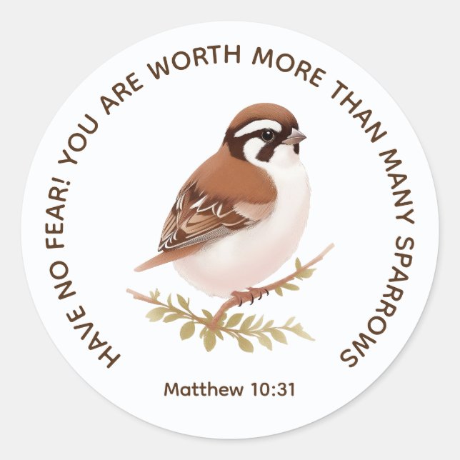 Adesivo JW Sticker com Escritura, Matthew 10:31 (Frente)