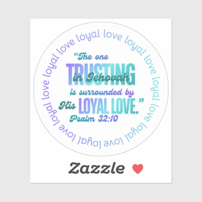 Adesivo JW "The one Trusting in Jehovah" Ps. 32:10 (Folha)