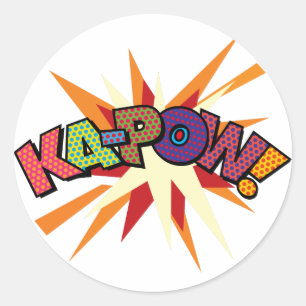 Adesivo KA-POW Diversão Arte Pop de Quadrinhos Retrô