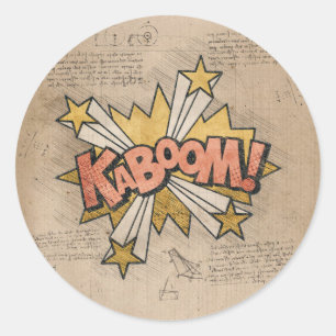 Adesivo KABOOM! Vintage Comic Book Steampunk Pop Art