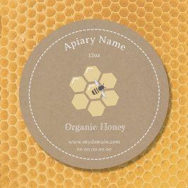 Adesivo Kaft Rustic Honey Jar Label Sticker for Bekeeper