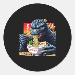 Adesivo Kaiju Engraçado Comendo Ramen Amante de Monstros J
