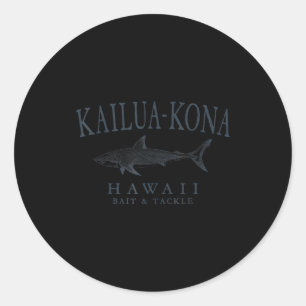 Adesivo Kailua - kona havaí tubarão arte retrô em ardósia 