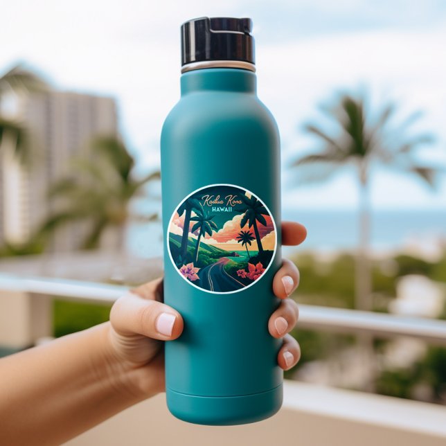 Adesivo Kailua Kona Hawaii Big Island Sunset Retro (Criador carregado)