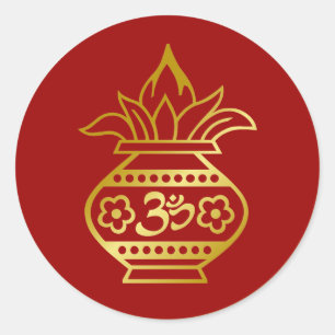 Adesivo Kalash Indiano com Sinal Om