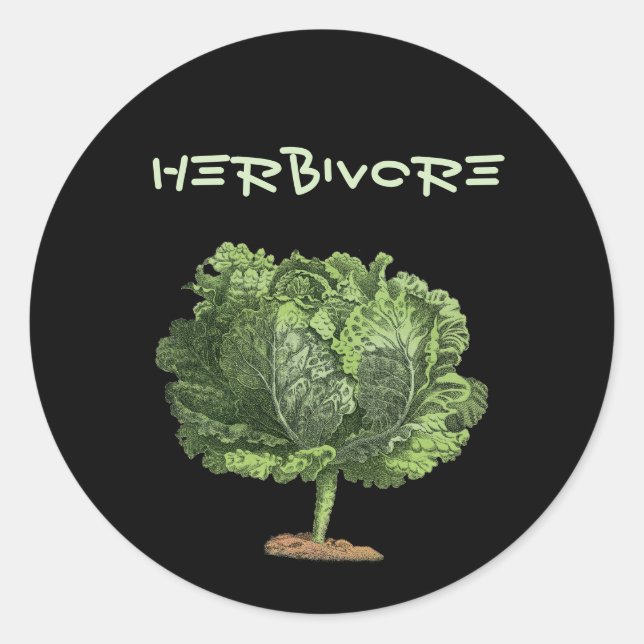 Adesivo Kale Herbivore Vegan Vegetarian (Frente)