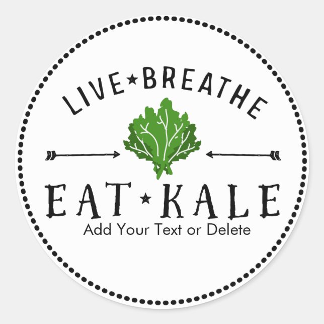 Adesivo Kale Love Live Brethe Eat Kale Personalizado (Frente)
