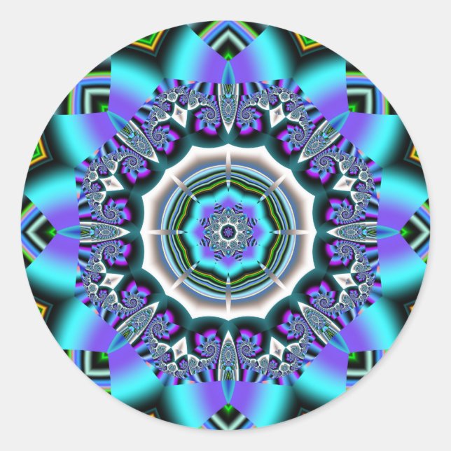 Adesivo KALEIDOSCÓPIO AZUL ~ Adesivos/Seladores de envelop (Frente)