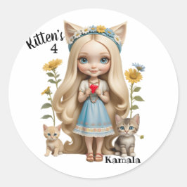 Adesivo Kamala Cats Kids Personalizado Kitten