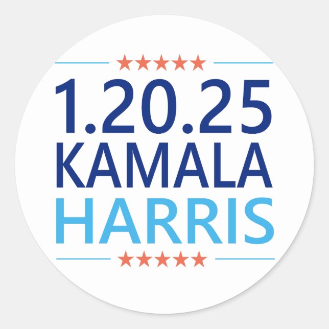 Adesivo Kamala Harris 1rua Mulher Presidente 1.20.25 (Frente)