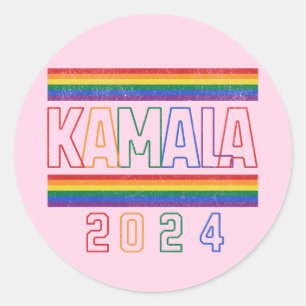 Adesivo Kamala Harris 2024 Arco-íris LGBTQ Retro